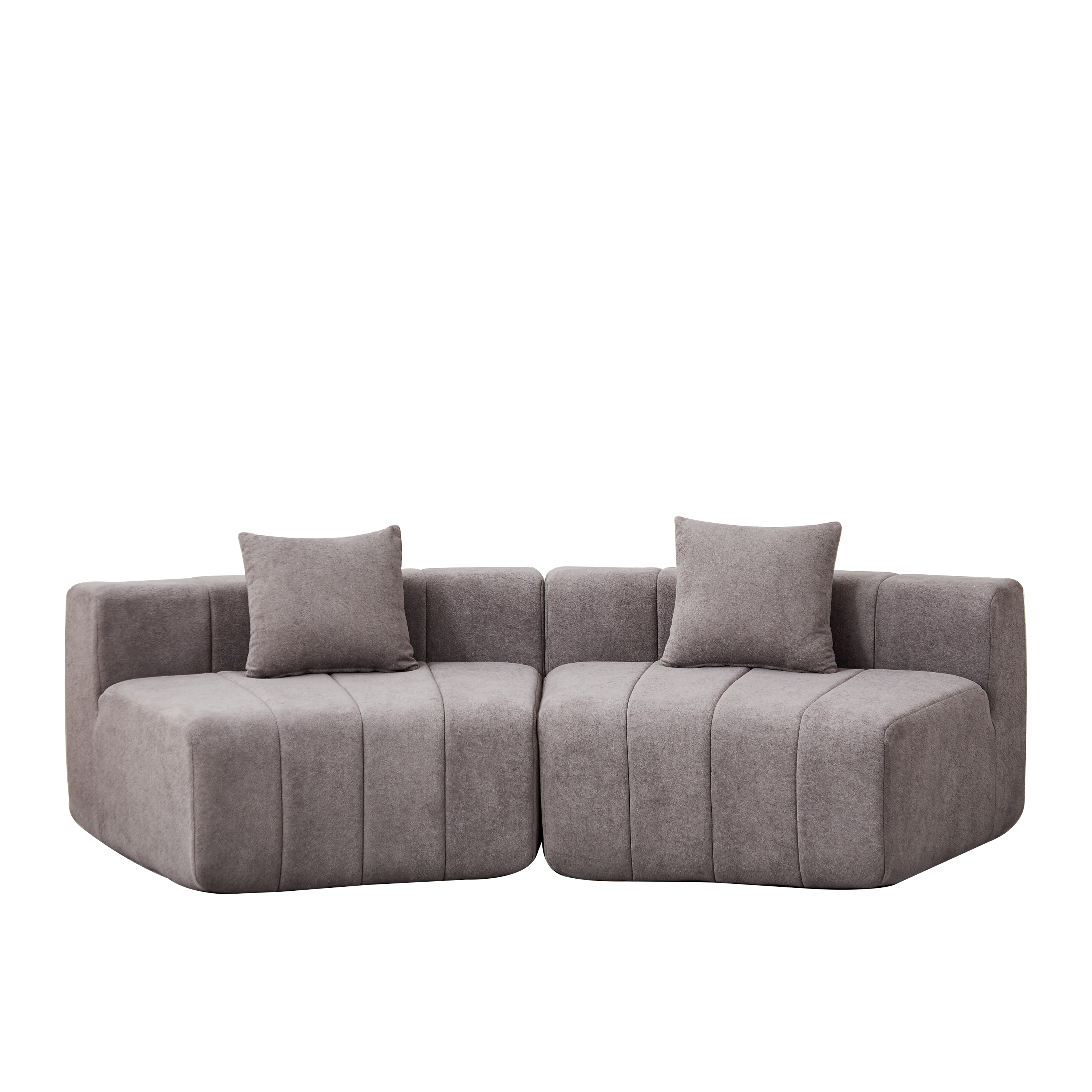 Curved Sectional Sofa with 2 Pillows for Any Space.