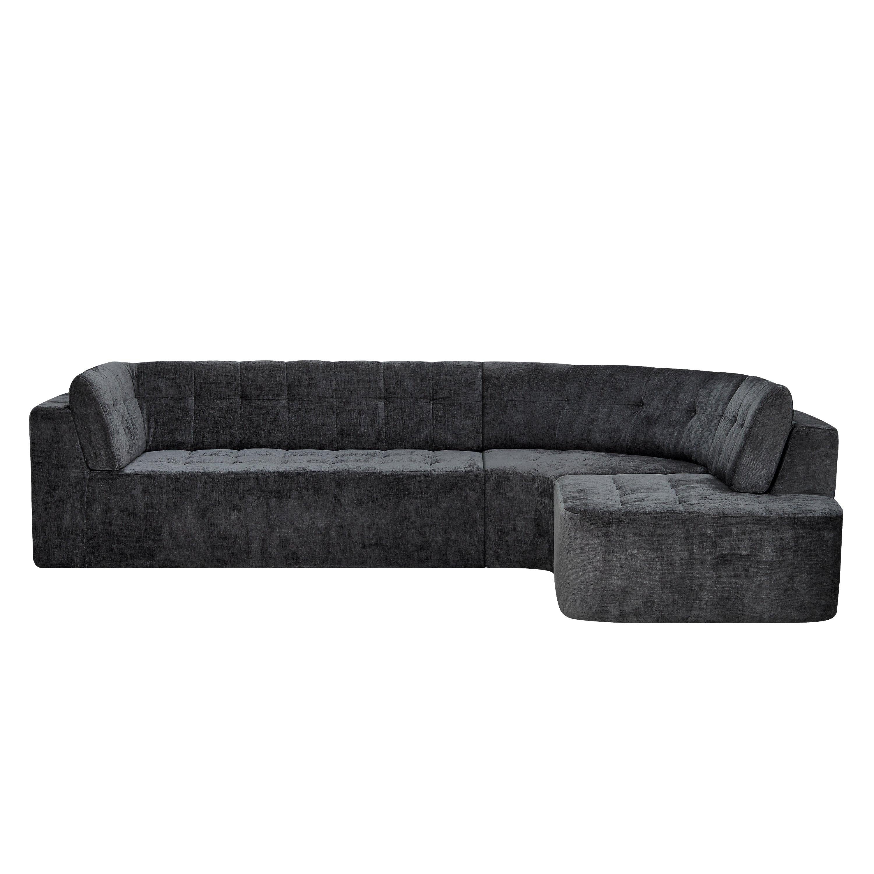 Curved L-Shaped Sectional Sofa for Modern Living Spaces.