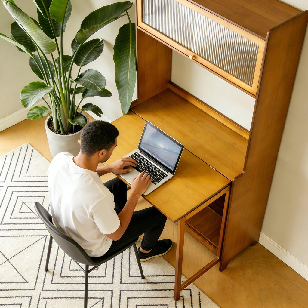 Bamboo Folding Table for Home Office - Multi-Functional Design.