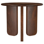Columbo Brown Round End Table - Solid Mango Wood.
