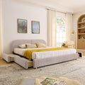 King Size Upholstered Bed Frame with Curved Headboard.