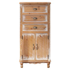 Rustic Wooden Storage Cabinet - Narrow Organizer with Drawers.