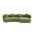 110.63 Inch Curved Modular Sofa in Green.