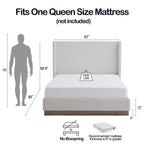 Hosford Upholstered Wingback Bed Queen Size.