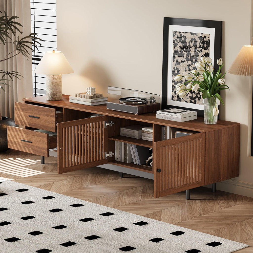 Modern TV Stand for 85 Inch TV with Cable Management.