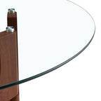 Mid-Century Modern Glass Dining Table for Small Spaces.