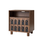 Modern Nightstand with Charging Station & Storage Drawers.
