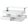 39.3' Lift Top Coffee Table with Hidden Compartment, 2 Storage Drawers and Ajustable LED Lights,Modern Multifunction Coffee Tables for Living Room, Bedroom,Office