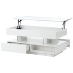 39.3' Lift Top Coffee Table with Hidden Compartment, 2 Storage Drawers and Ajustable LED Lights,Modern Multifunction Coffee Tables for Living Room, Bedroom,Office