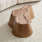 Brown Fiberglass Coffee Table - 50 Inch Unique Shape.