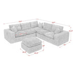 107'' Modern L-shaped Sectional Sofa with Moveable Ottoman.