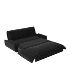 73-Inch Black Velvet Convertible Queen Sleeper Sofa Bed with Pull Out
