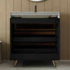 Modern Free-Standing Bathroom Vanity with Ceramic Sink.