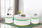 Tivoli 3-Piece LED Coffee Table Set with Glass Top.
