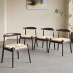 Mid-Century Modern Dining Chairs Set of 2 with Oak Frame.