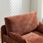 Backrest detail of the Convertible Sofa Bed Recliner - 3-in-1, showcasing soft chenille fabric and ergonomic support.