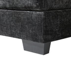 Close-up of sturdy leg base on Modern U-Shaped Sectional Sofa with Console & USB, showcasing durable construction and textured chenille fabric.