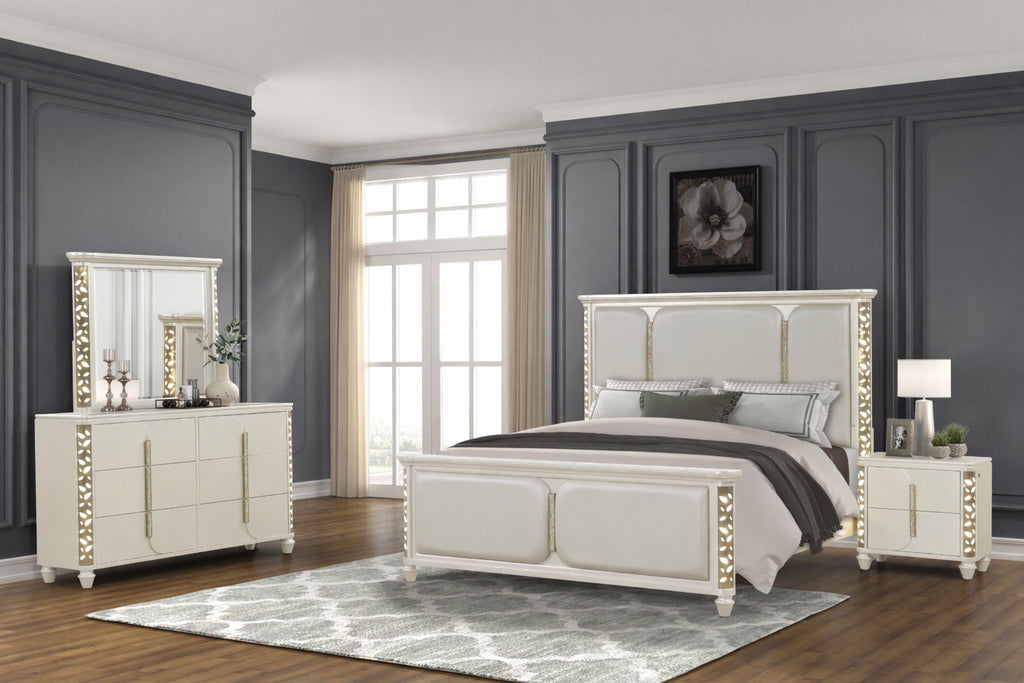 Cinderella 4-Piece King Bedroom Set with LED and Gold Accents
