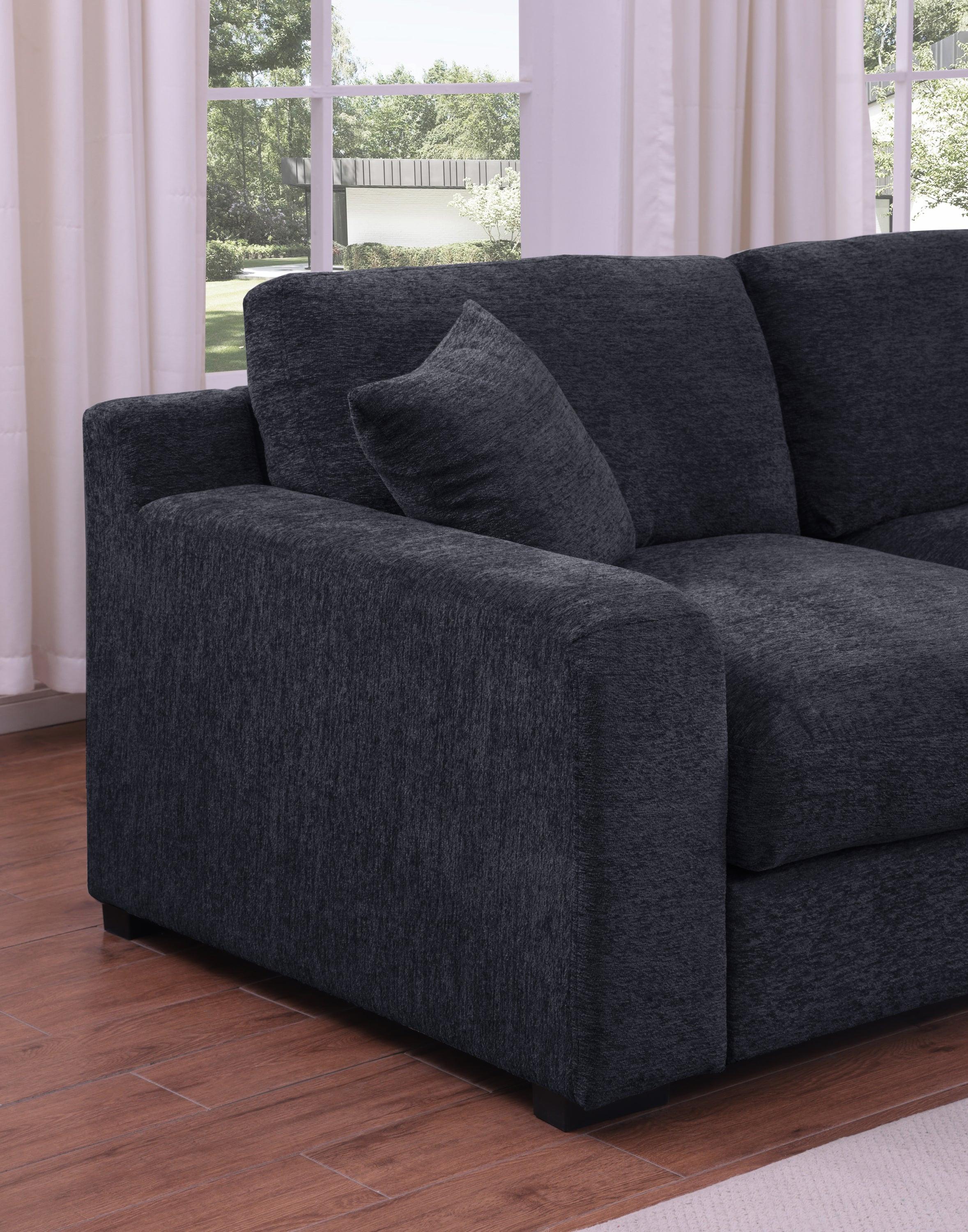 Celine Charcoal Corner Sectional Sofa with Chaise.