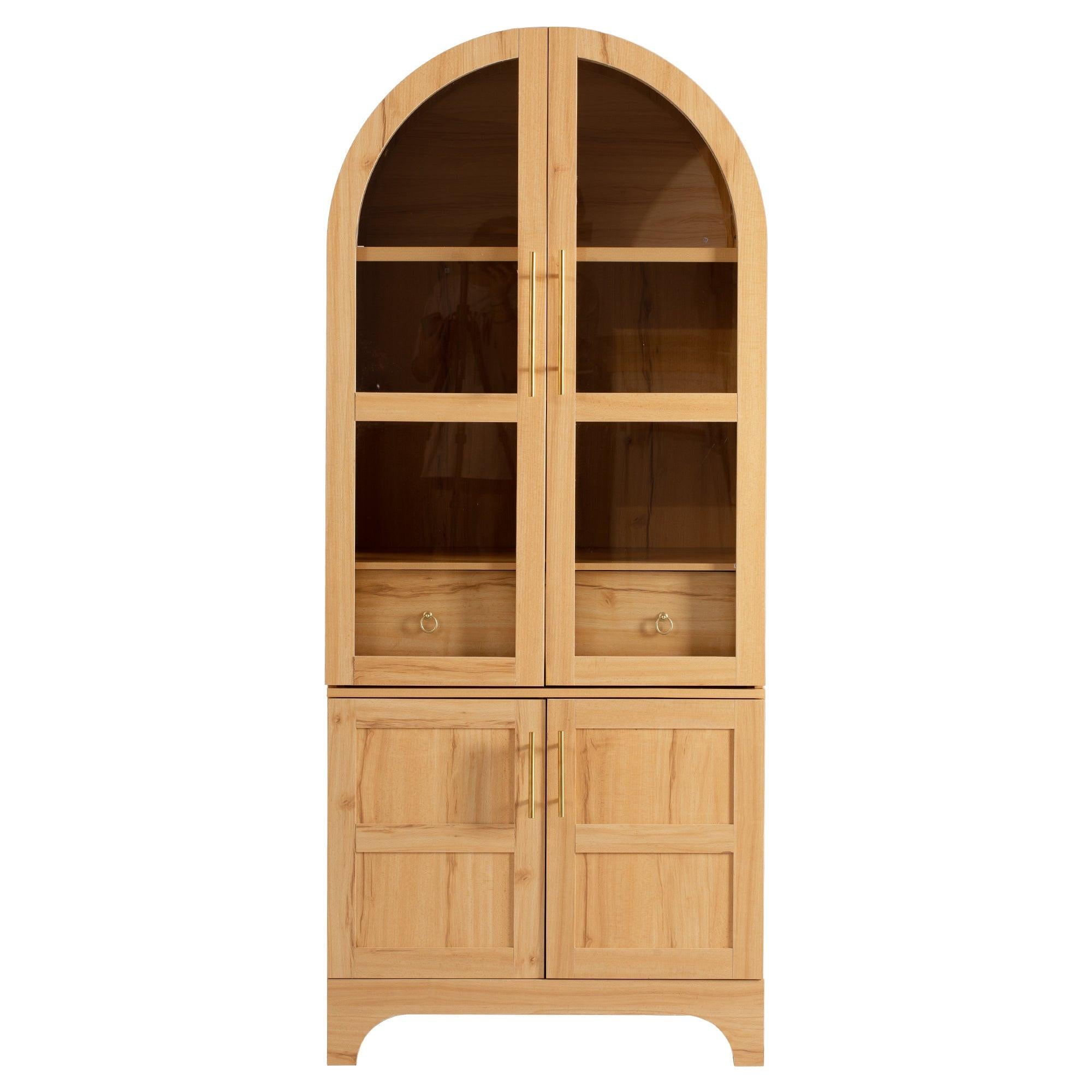 K&K Arched Kitchen Pantry Cabinet for Storage & Organization.