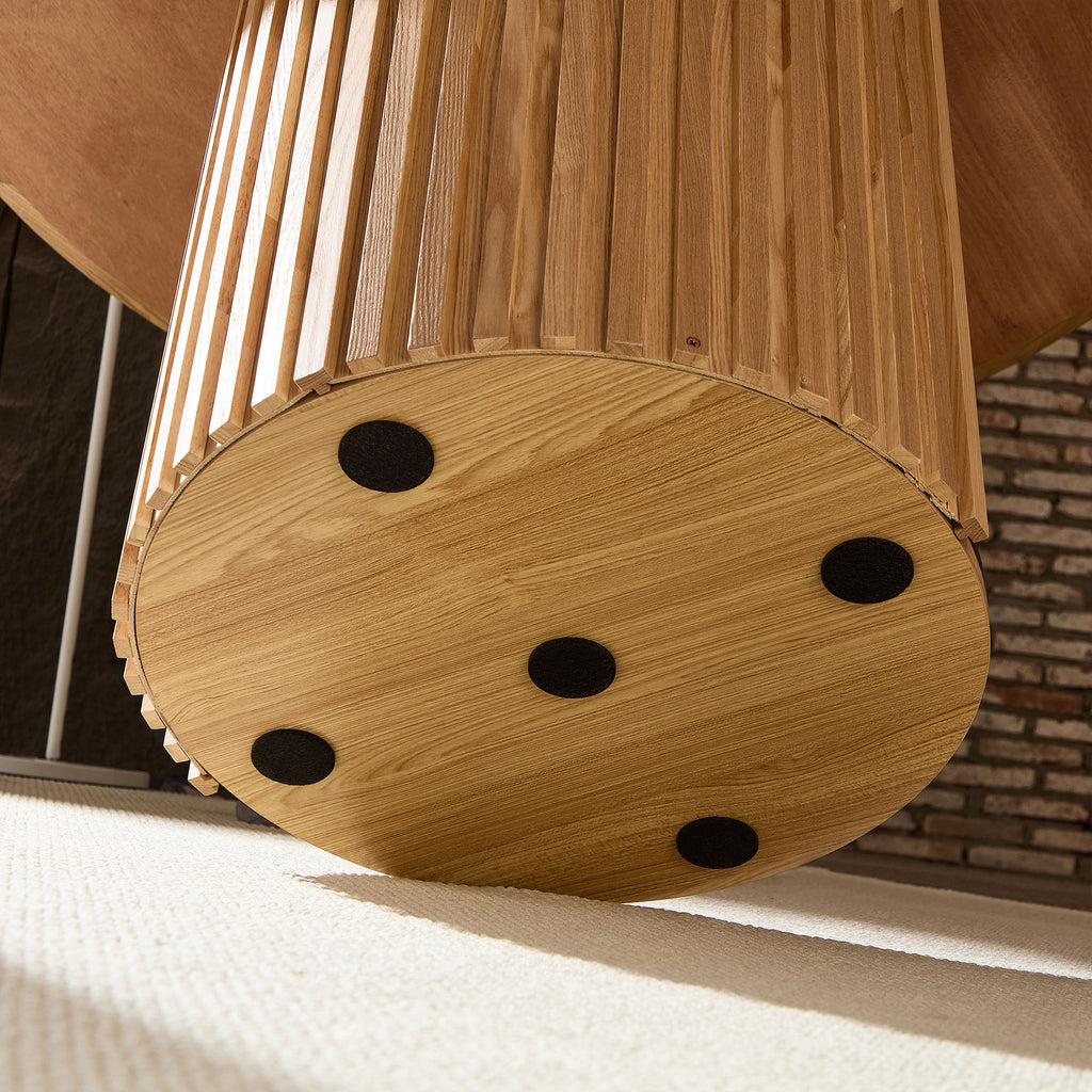 46.45 inch MDF Dining Table for Dining Room Round Dinner Tables Mid-Century Modern Table OAK