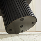 46.45 inch MDF Dining Table for Dining Room Round Dinner Tables Mid-Century Modern Table BLACK