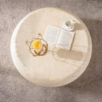 Mid-Century Round Coffee Table - MgO Faux Stone Design.