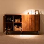 Walnut Mid-Century Modern Sideboard Buffet Cabinet.