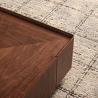 Square Walnut Coffee Table for Living Room.