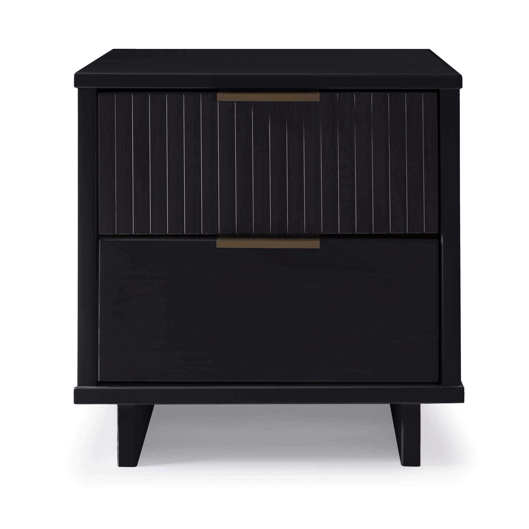 Granville 18' Nightstand in Black (2-Drawer)