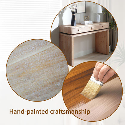 Rustic Wooden Console Table with 3 Drawers, 47in Entryway Table with Drawers, Wood Console Table For Entry Way, Hallway,Foyer, Corridor, Office