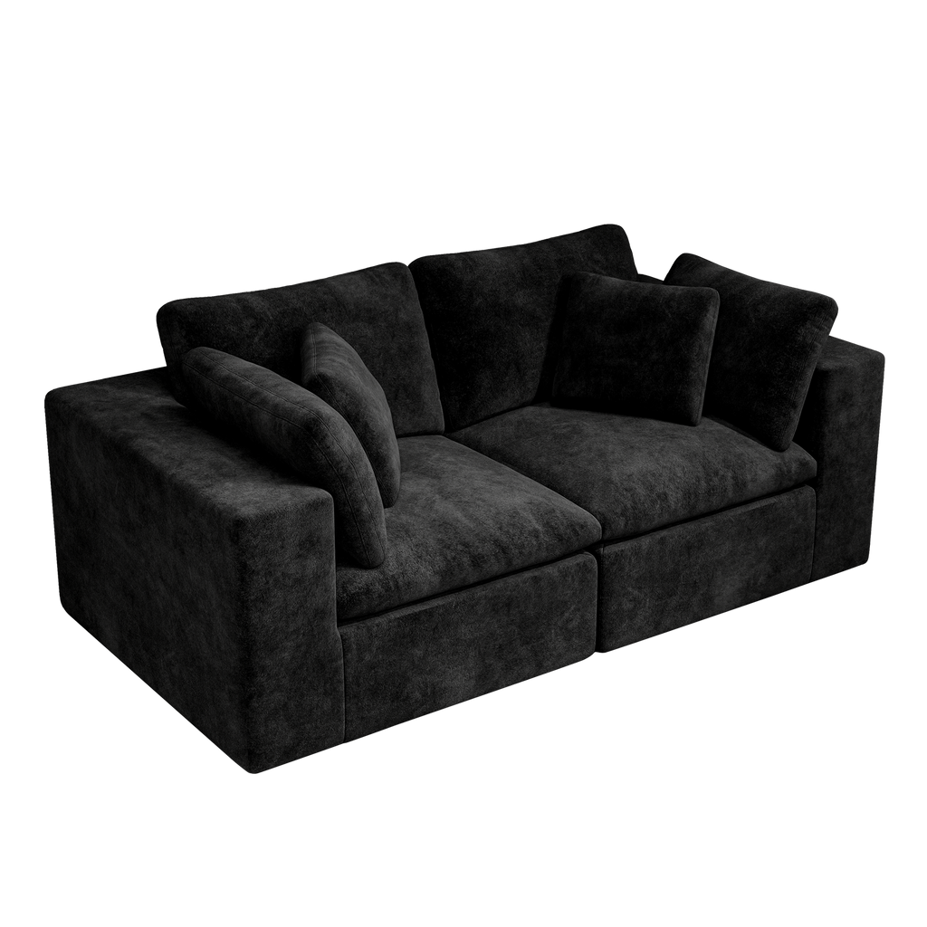 Modular Sectional Sofa Black - No Assembly Required Design.