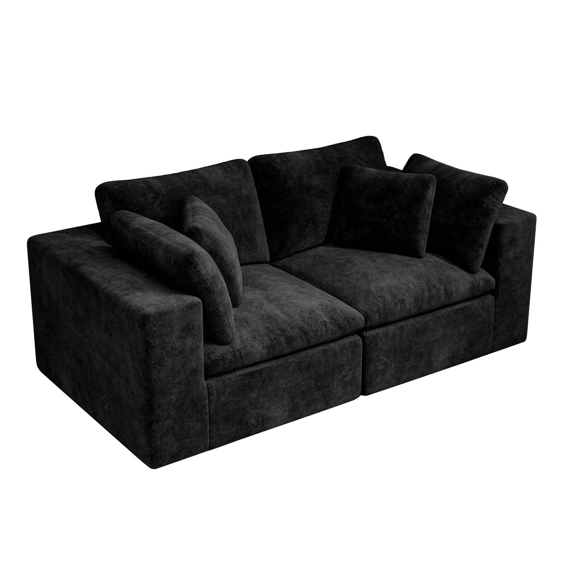 Modular Sectional Sofa Black - No Assembly Required Design.