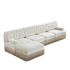 Beige Velvet Chesterfield Sofa for Living Rooms & Bedrooms.