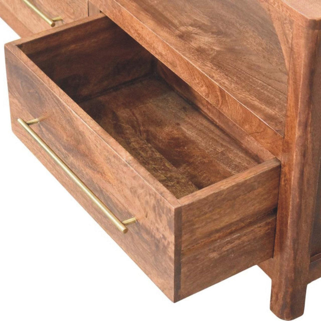 Solid Wood Arc-Line Media Console - Solid Wood Media Console.
