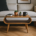 Solid Wood Open Oak-ish Coffee Table, Nordic Legs
