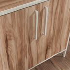 Brown Bookcase with Doors - 5 Shelves for Storage.