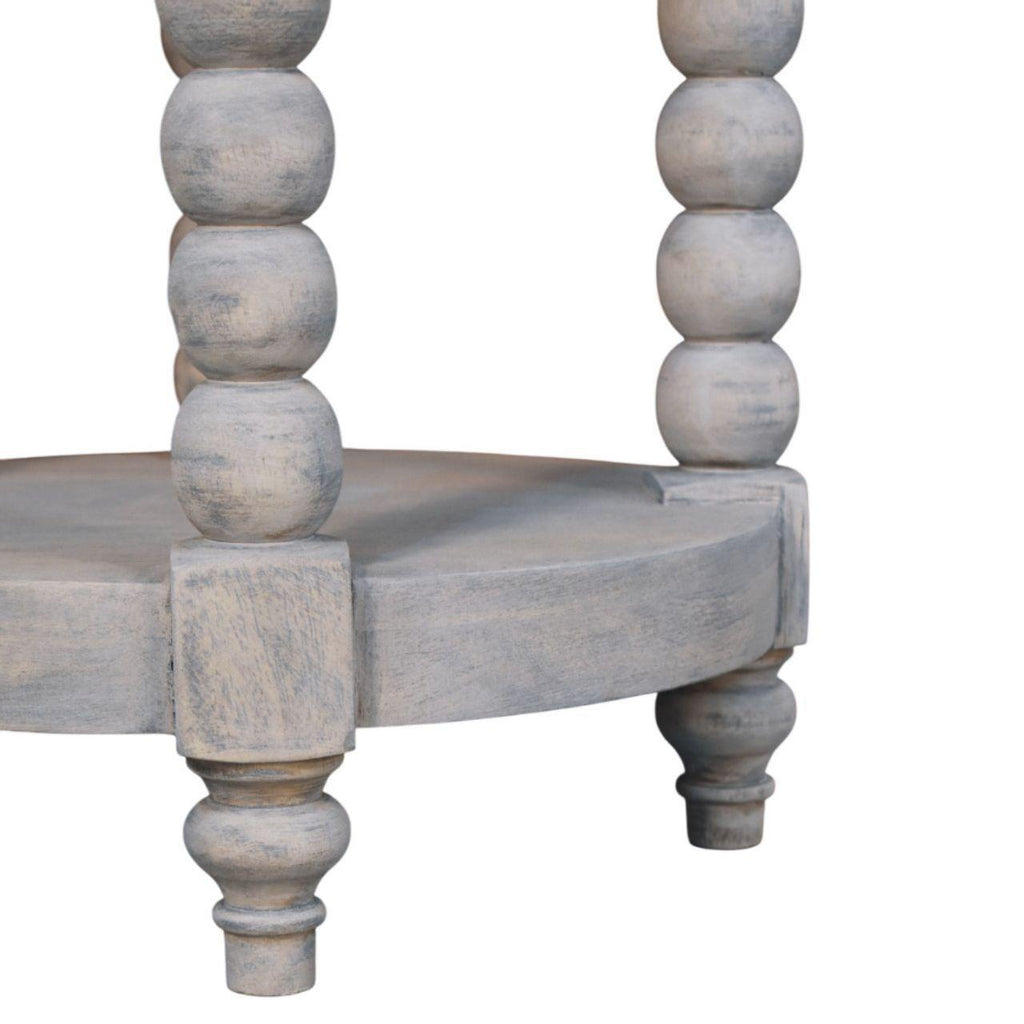 Wood Ellsworth Round Side Table - Acid Wash Finish.