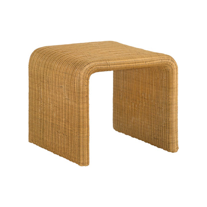 Square Woven Rattan End Table, Natural