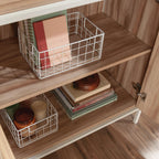 Brown Bookcase with Doors - 5 Shelves for Storage.