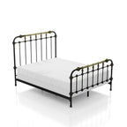 Antique Black Full Size Bed with Gold Accents.