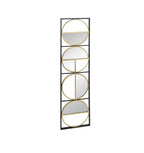 47.2" Eclectic Styling Metal Beaded Black Wall Mirror with Contemporary Design for Bedroom,Liveroom & Entryway - Groovy Boardz