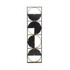 47.2" Eclectic Styling Metal Beaded Black Wall Mirror with Contemporary Design for Bedroom,Liveroom & Entryway - Groovy Boardz