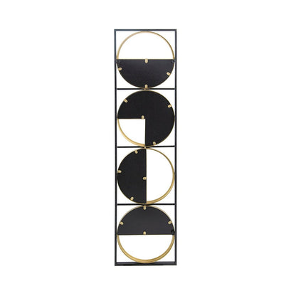 47.2" Eclectic Styling Metal Beaded Black Wall Mirror with Contemporary Design for Bedroom,Liveroom & Entryway - Groovy Boardz