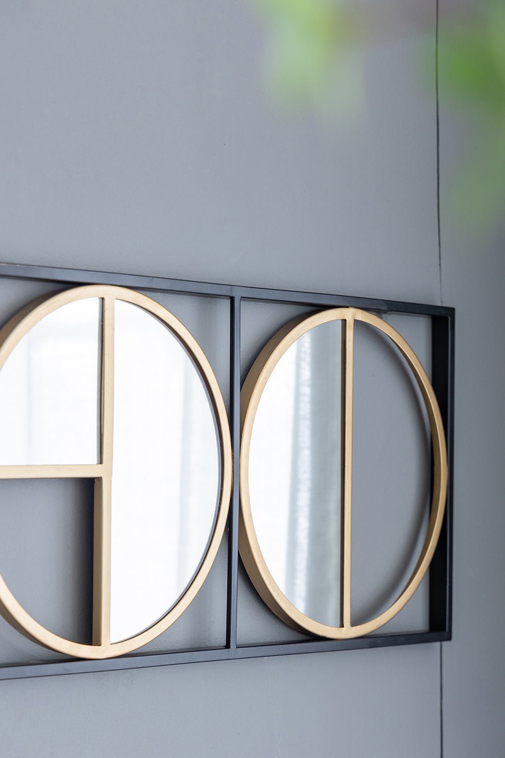 47.2" Eclectic Styling Metal Beaded Black Wall Mirror with Contemporary Design for Bedroom,Liveroom & Entryway - Groovy Boardz