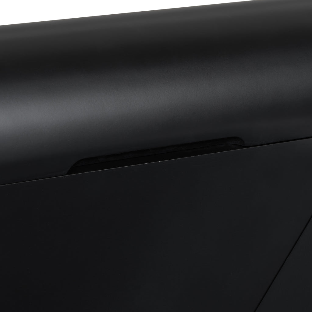 U_Style 47.6' Modern Painted Entryway Table with 2 Curved Drawers,Space-Saving Hallway Table with Geometric Legs,Contemporary Narrow Sofa Table for Living Room,Bedroom,Small Apartments, Foyer(Black)