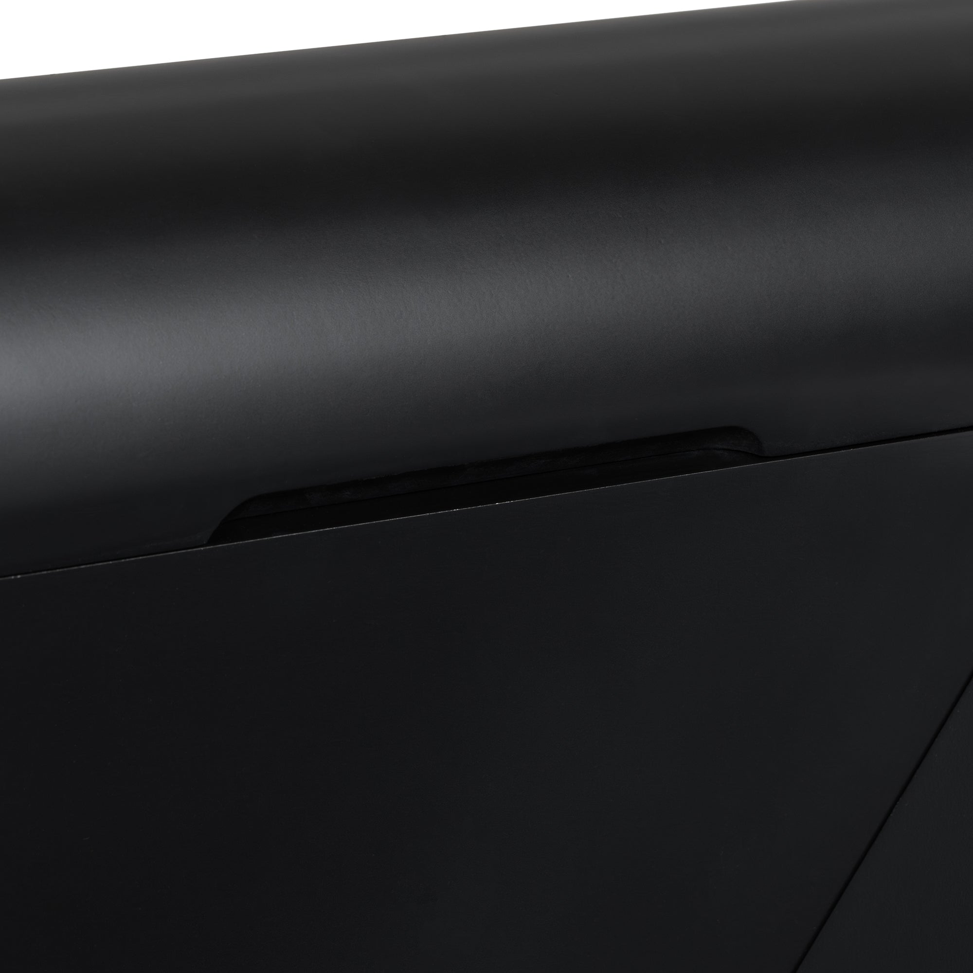 U_Style 47.6' Modern Painted Entryway Table with 2 Curved Drawers,Space-Saving Hallway Table with Geometric Legs,Contemporary Narrow Sofa Table for Living Room,Bedroom,Small Apartments, Foyer(Black)