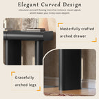 U_Style 47.6' Modern Painted Entryway Table with 2 Curved Drawers,Space-Saving Hallway Table with Geometric Legs,Contemporary Narrow Sofa Table for Living Room,Bedroom,Small Apartments, Foyer(Black)