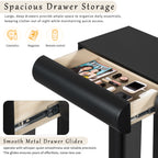 U_Style 47.6' Modern Painted Entryway Table with 2 Curved Drawers,Space-Saving Hallway Table with Geometric Legs,Contemporary Narrow Sofa Table for Living Room,Bedroom,Small Apartments, Foyer(Black)