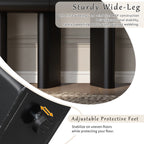 U_Style 47.6' Modern Painted Entryway Table with 2 Curved Drawers,Space-Saving Hallway Table with Geometric Legs,Contemporary Narrow Sofa Table for Living Room,Bedroom,Small Apartments, Foyer(Black)